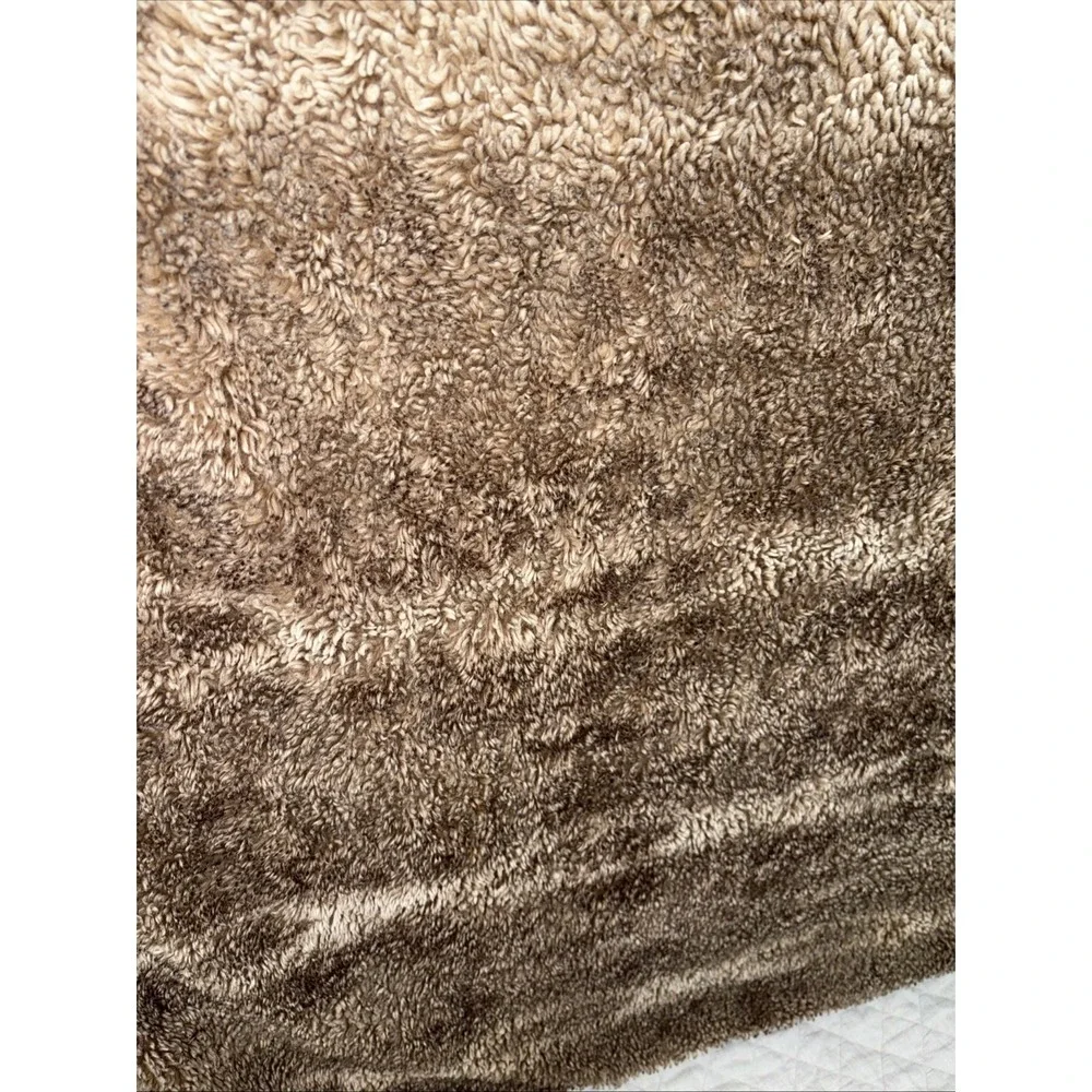 Pottery Barn shades of Brown Faux Fur Throw Blanket - 50 x 60